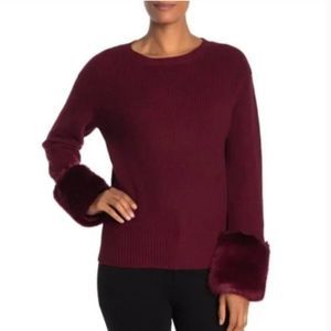 Love Token Faux Furr Cuff Sweater